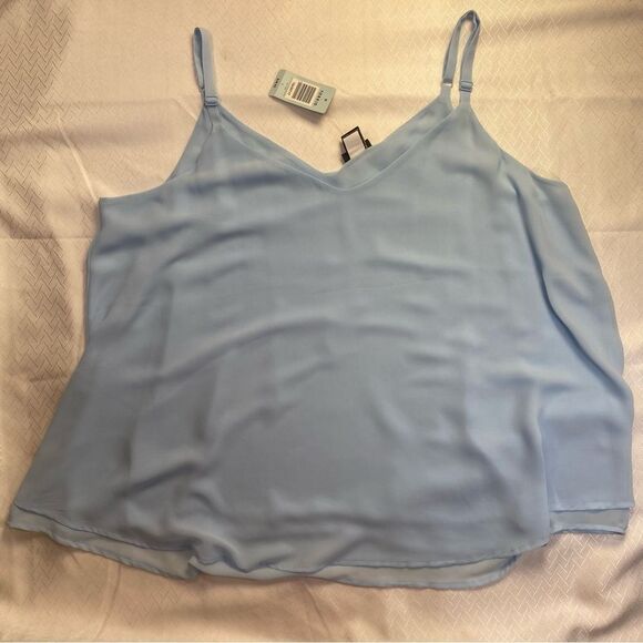 Torrid Size 2 Light Blue Satin Cami Tank Top Adjustable Straps NWT - Picture 9 of 9